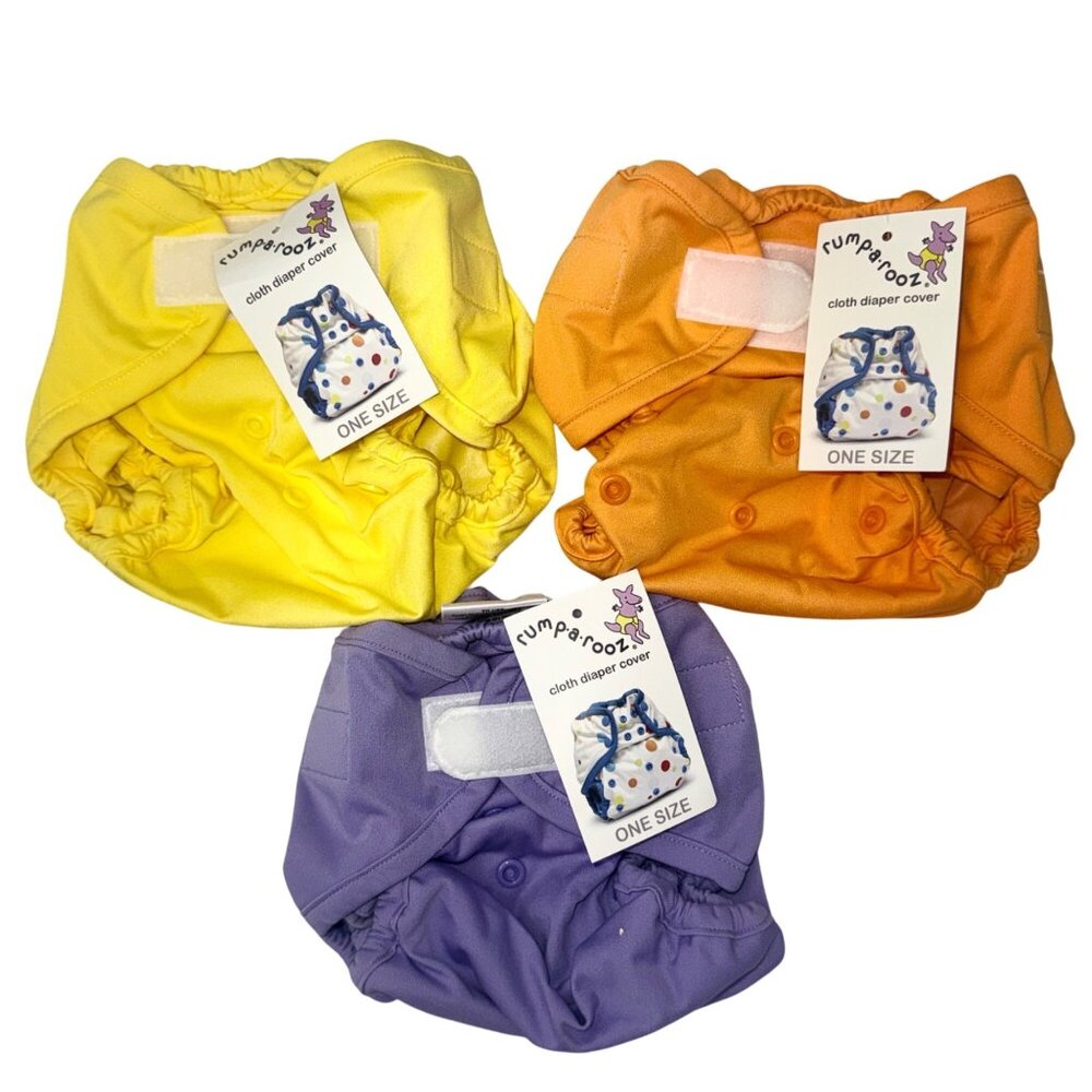 Rumparooz Cloth Diaper Covers One Size 3-Pack Yellow Orange Purple NWT